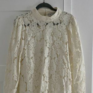 WAYF Cream Lace Top with Cream Cami